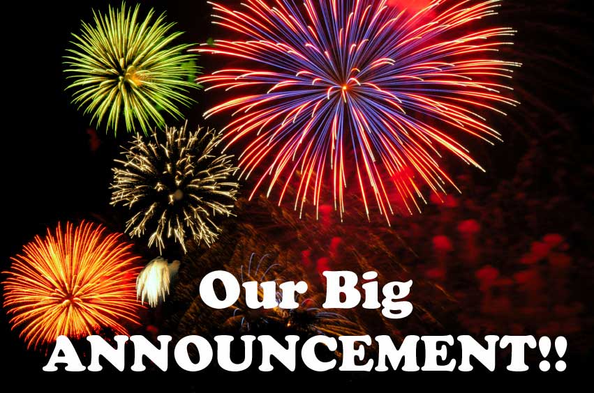 Our Big Announcement Fireworks Graphic