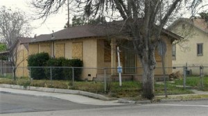 Boarded up home in California's Inland Empire