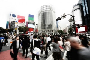 Photo of busy intersection in Japan