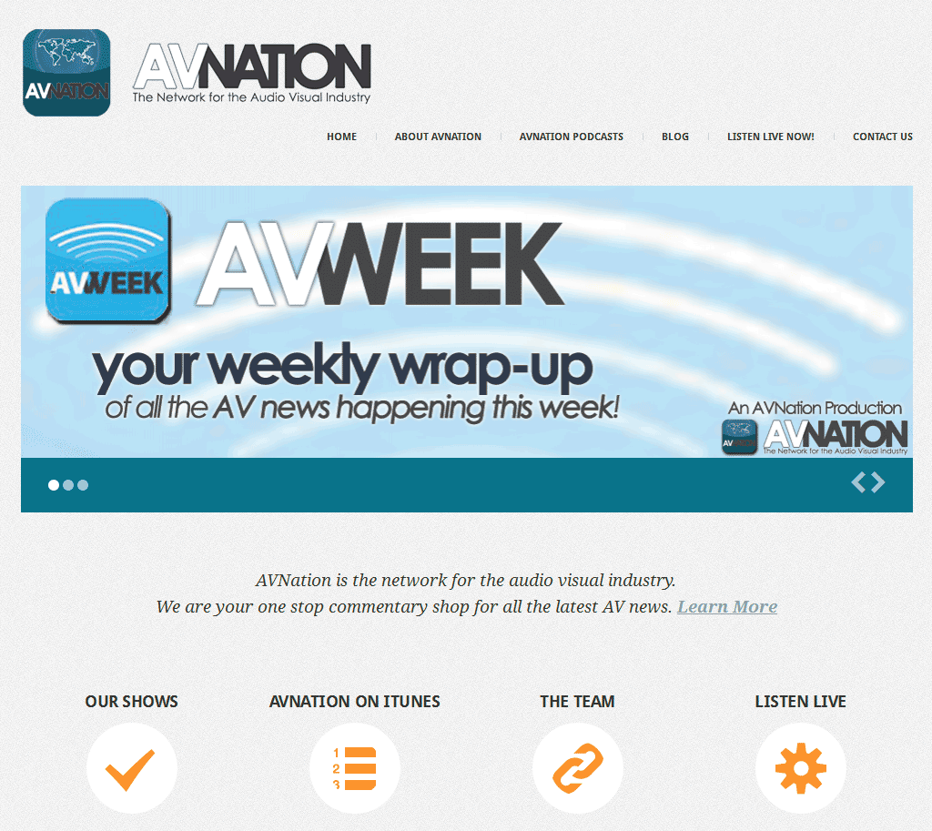 Graphic showing AVNation website