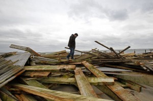 Photo of Atlantic City boardwalk after Sandy