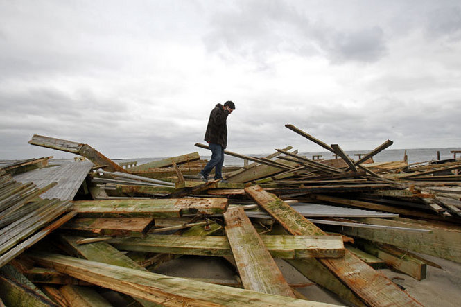 HurricaneSandyACBoardwalkStarLedger Photo of Atlantic City boardwalk after Sandy