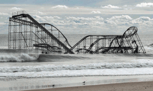 Photo of roller coaster in the ocean