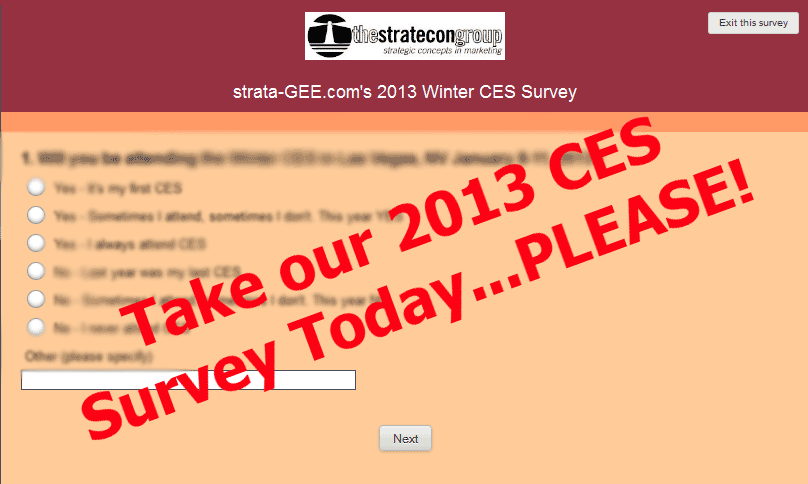 Graphic image of strata-GEE.com's CES Survey