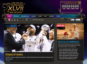 Image of Super Bowl Website