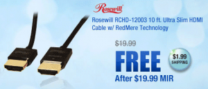 Close-Up image of free cable offer