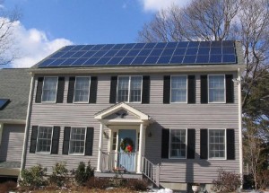 Photo of home with solar panels