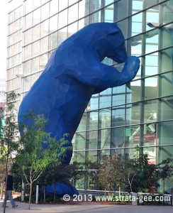 Photo of Blue Bear in front of Colorado Convention Center