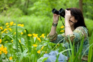 Photo of girl bird watching