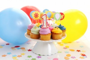 Photo of a 1-year-old's birthday cake