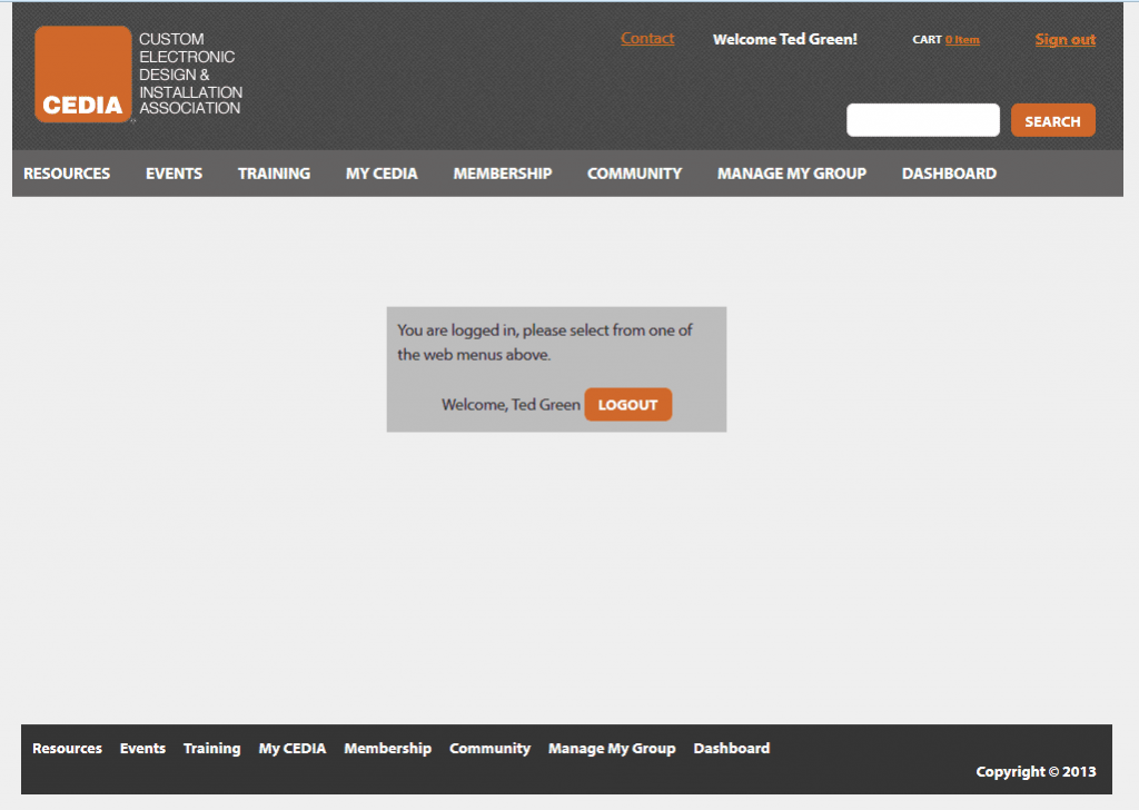 Image showing eBiz section of the website
