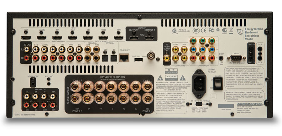 Audio Control AVR-8 back panel
