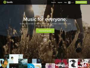 Spotify home page