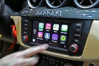 A photo of a Ferrari CarPlay system