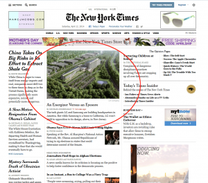 Picture of NY Times Home Page