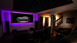 Photo of home theater with Black Diamond screen