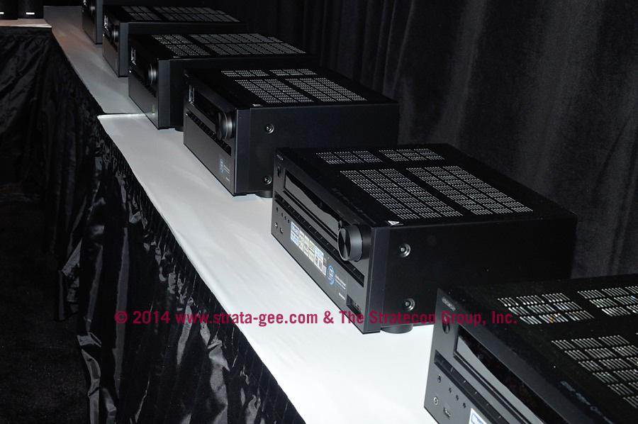 Photo of Onkyo Atmos models at CE Week