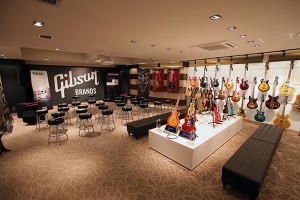 Photo of interior of Gibson Tokyo showroom