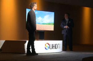 Another photo of Samsung's SUHD TVs