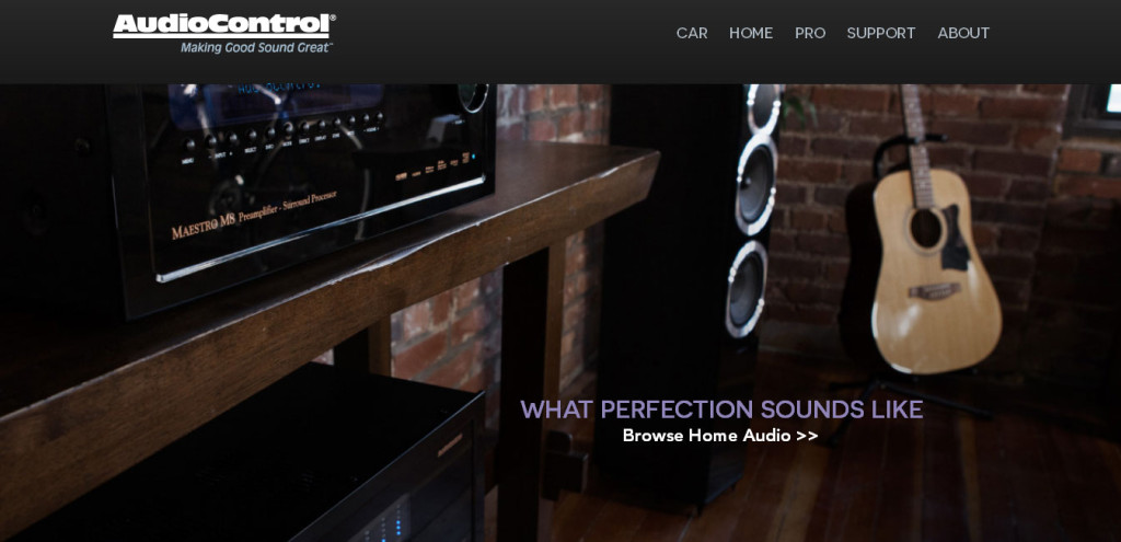 AudioControl website home section