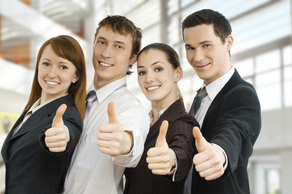 Photo of happy employees