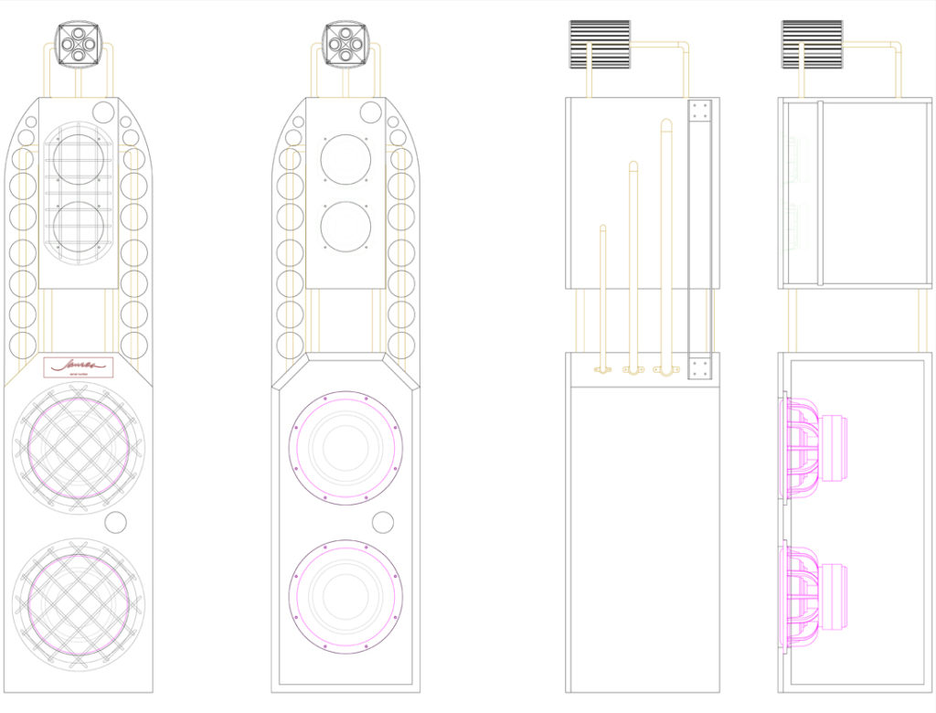 Engineering drawing of speakers