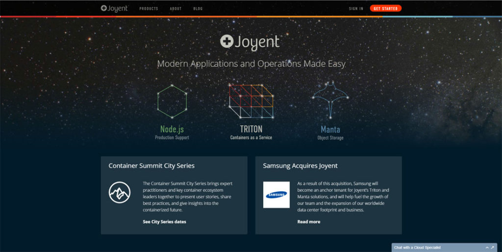 Joyent website