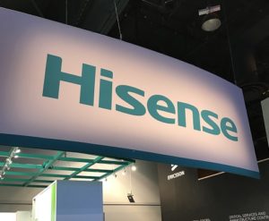 A photo of Hisense booth at CES 2017
