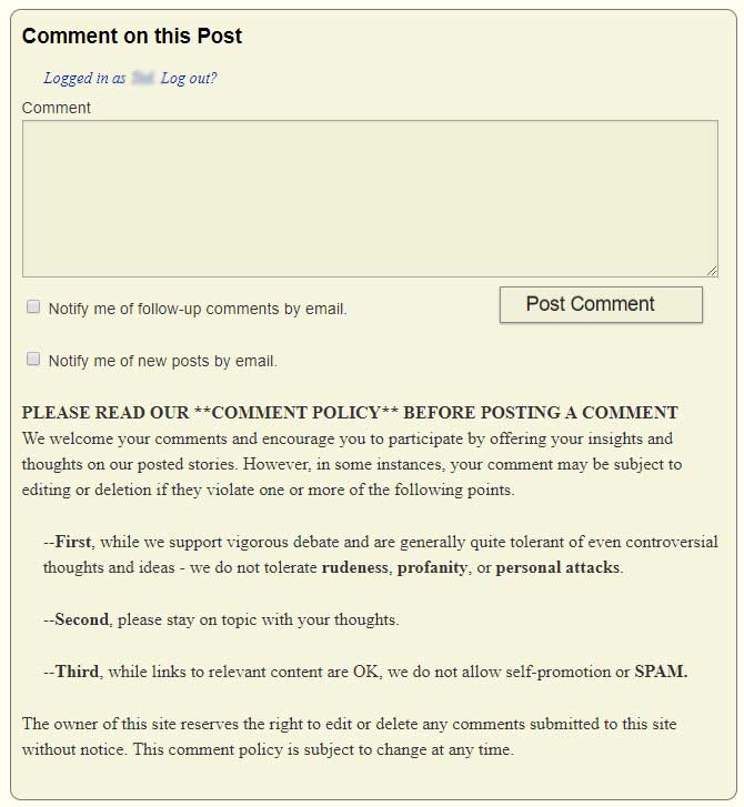 Strata-gee's Comment Policy