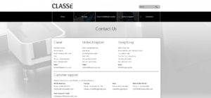 Classe's new contact page