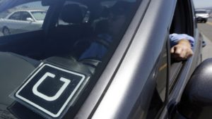 An Uber car
