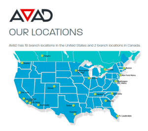 Graphic of AVAD locations