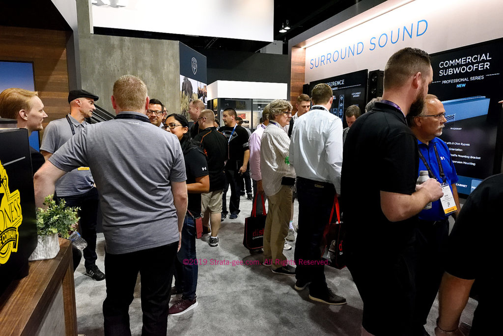 Sonance's booth was constantly crowded at CEDIA