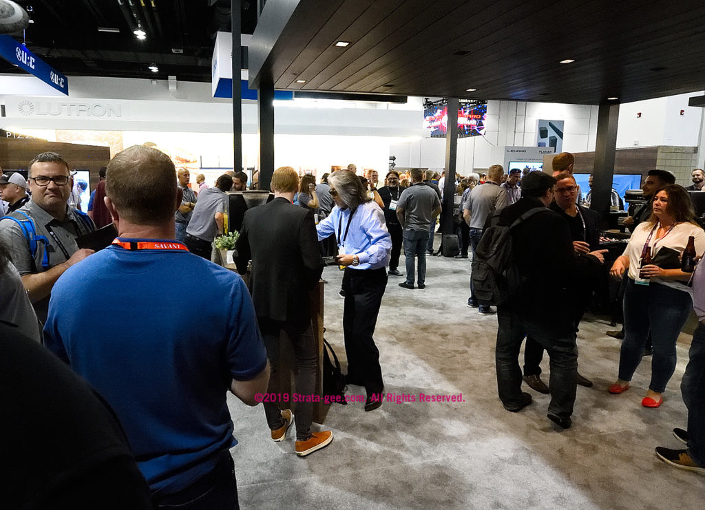 Mike Park, CTO of James Loudspeaker works the Sonance booth at CEDIA Expo 2019