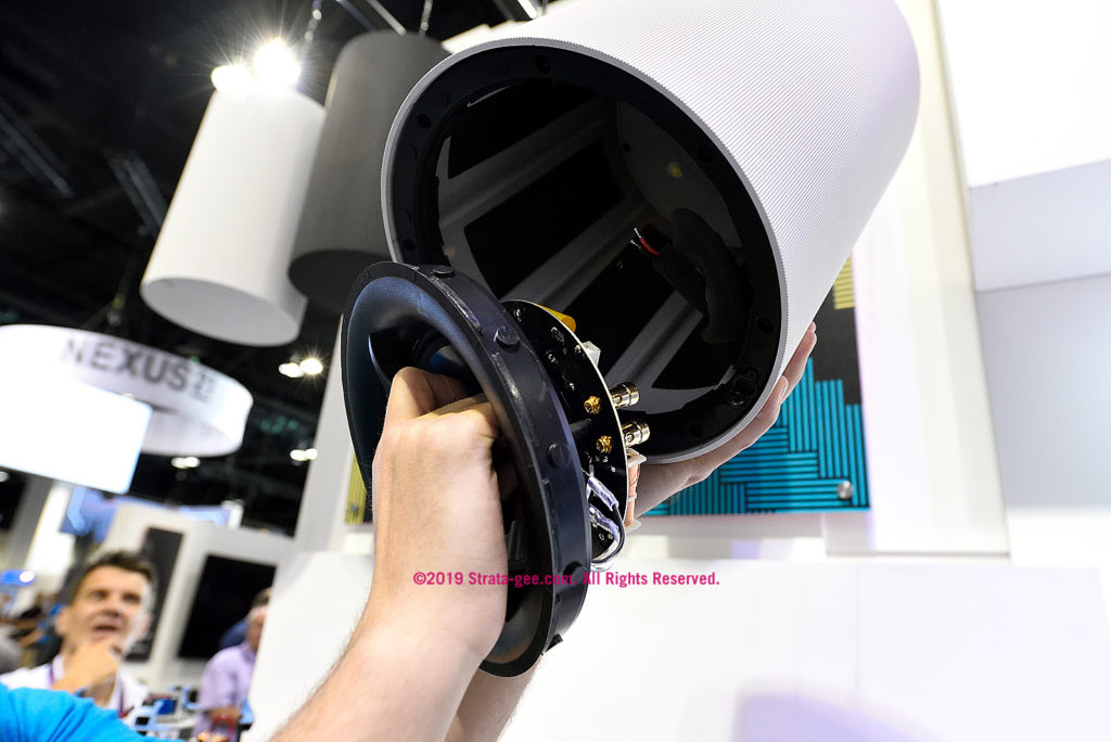 Here is a detail shot of the speaker a PC speaker being mounted in a pendant