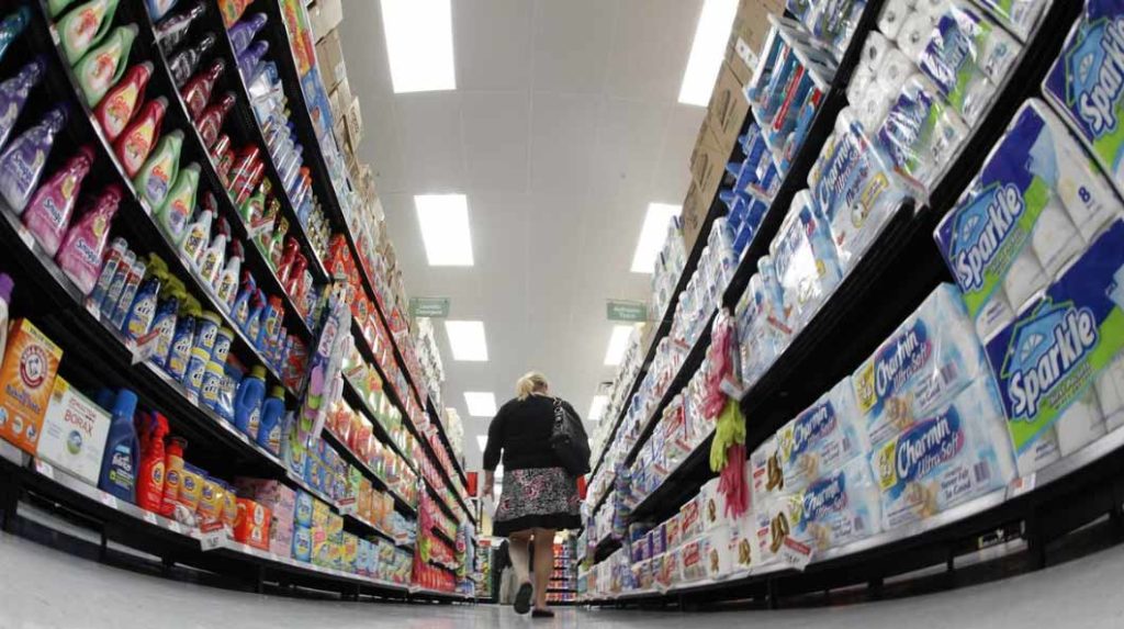 Photo of a shopper in a grocery store