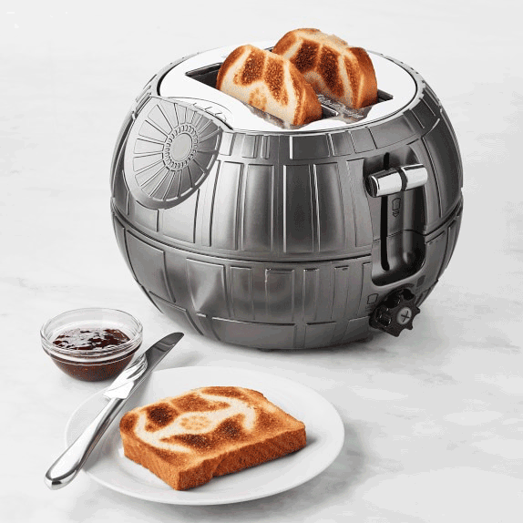 A Williams Sonoma Star Wars themed toaster that looks like the Death Star