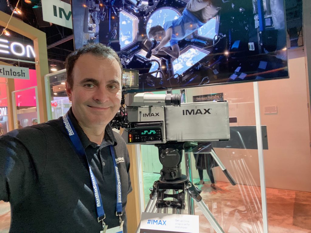 CES 2020 photo of Alex Camara in IMAX Enhanced booth