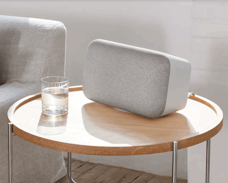 A Google Home Max smart speaker