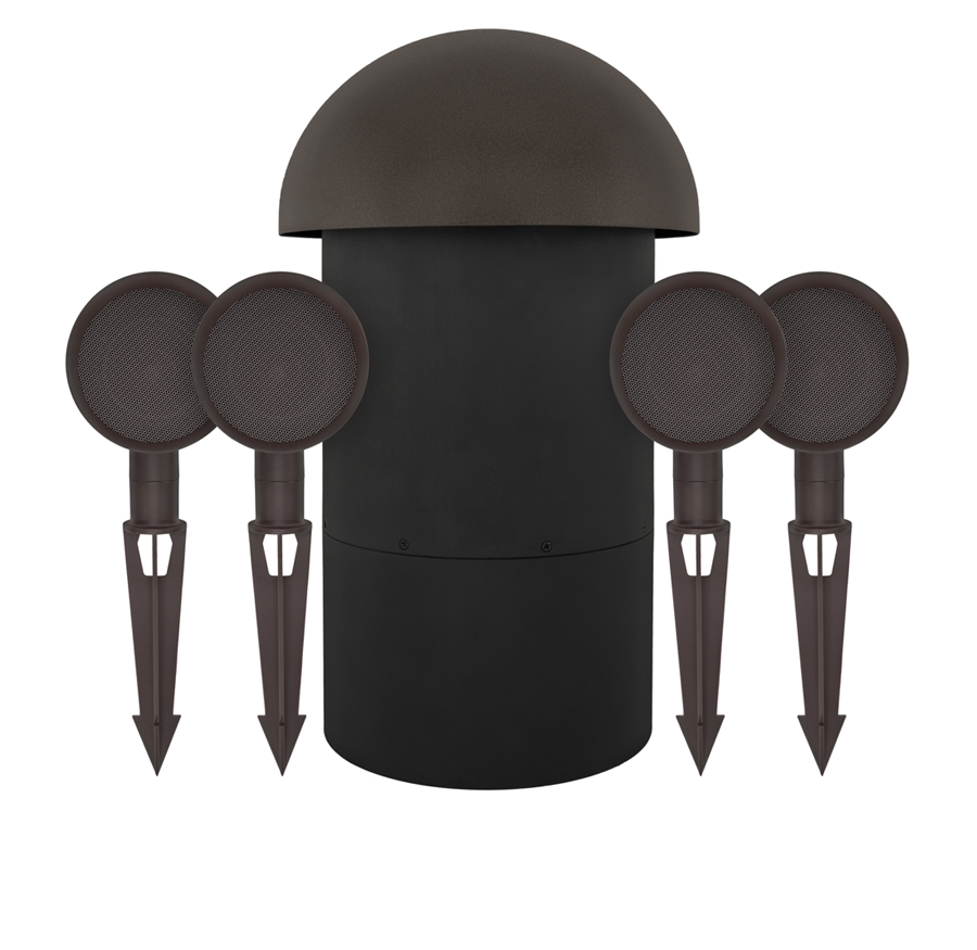 Sonance base Patio Series system with 4 satellites and 1 buried subwoofer
