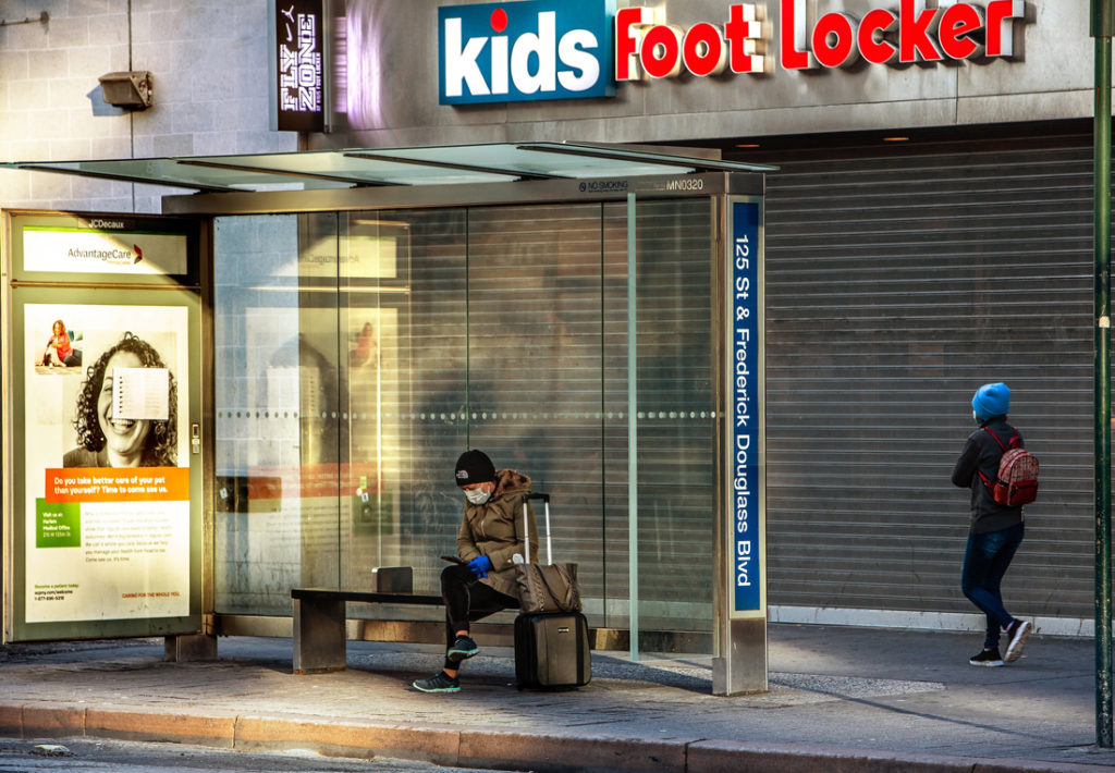 Photo from Manhattan showing stores closed due to recession and very few people on the street