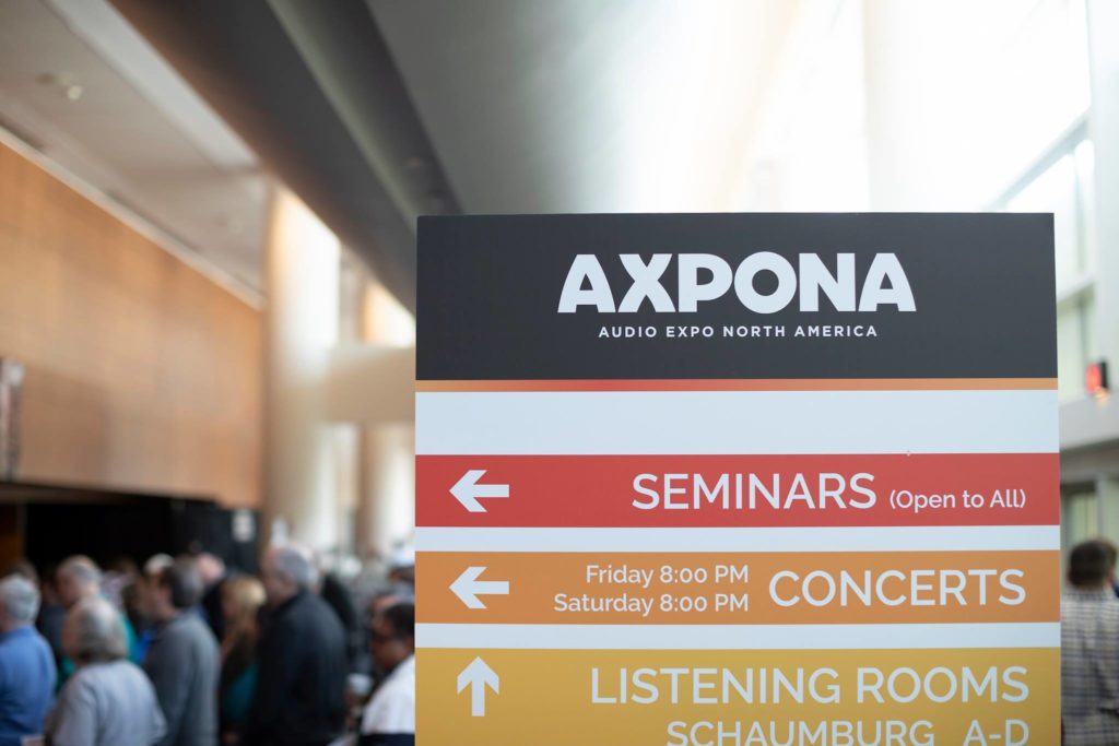 AXPONA signage from previous evenrt