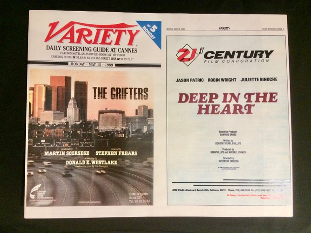 A copy of the movie industry magazine Variety with an ad for the movie 'Deep in the Heart'