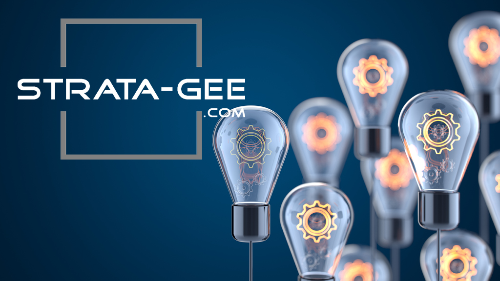 strata-gee logo with light bulbs