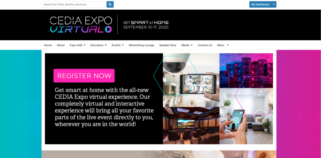 CEDIA Expo Virtual website home page