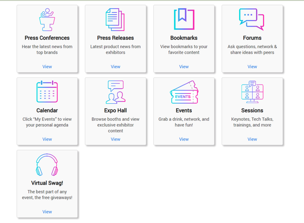 main attendee dashboard