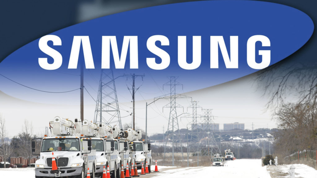 a samsung chip factory was closed when a snowstorm hit the power grid