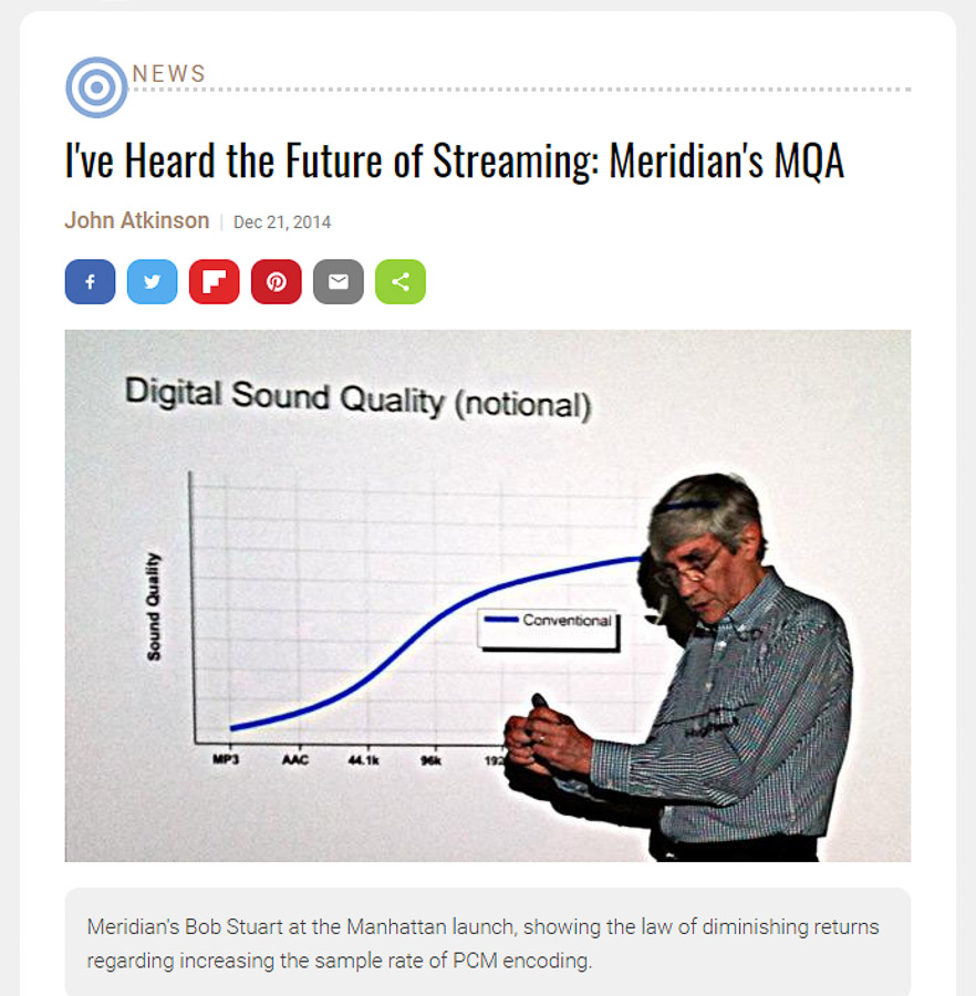 John Atkinson Stereophile article on Bob Stuart and Meridian's MQA