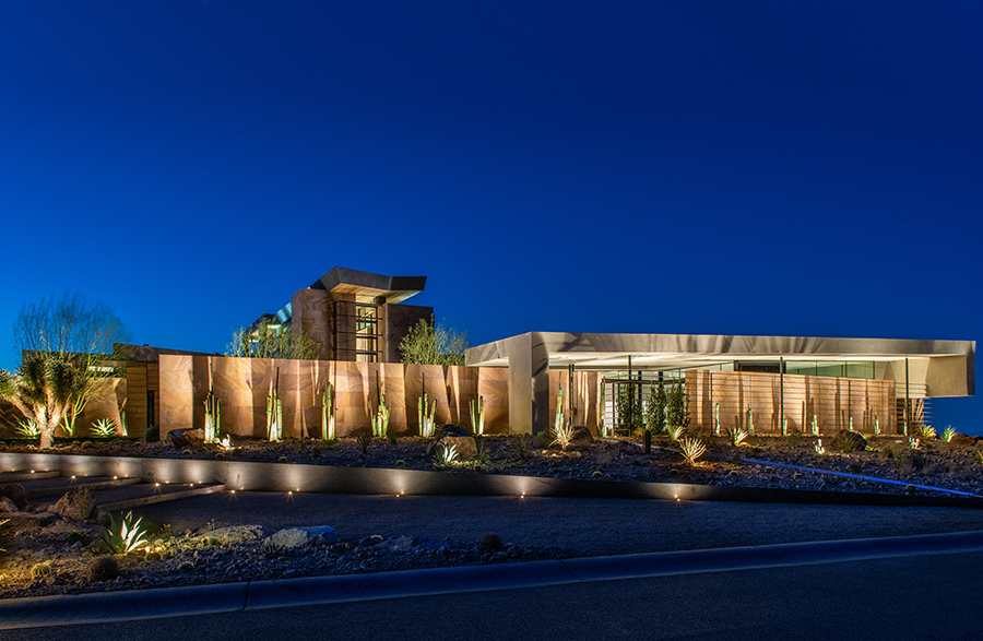 Savant W. Coast EC from the road in front at night