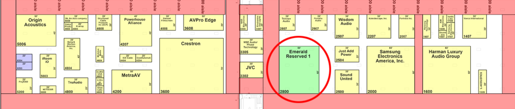 CEDIA Expo floorplan showing where Sony booth used to be